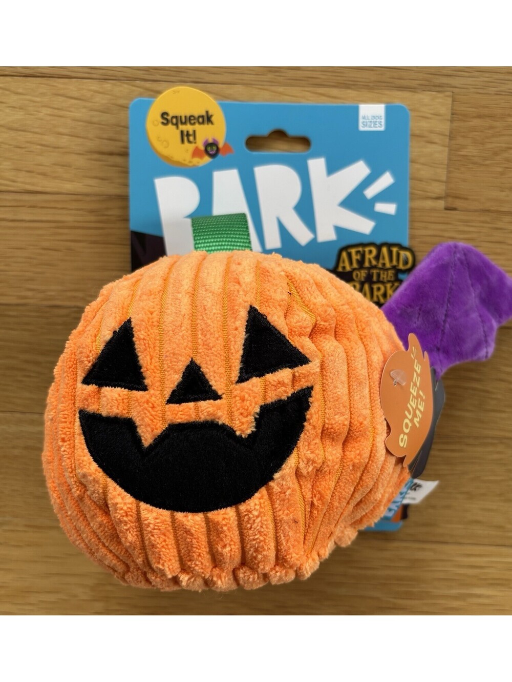 BARK Batty Flapperlantern Halloween Dog Toy Jack O Lantern Squeaker NWT